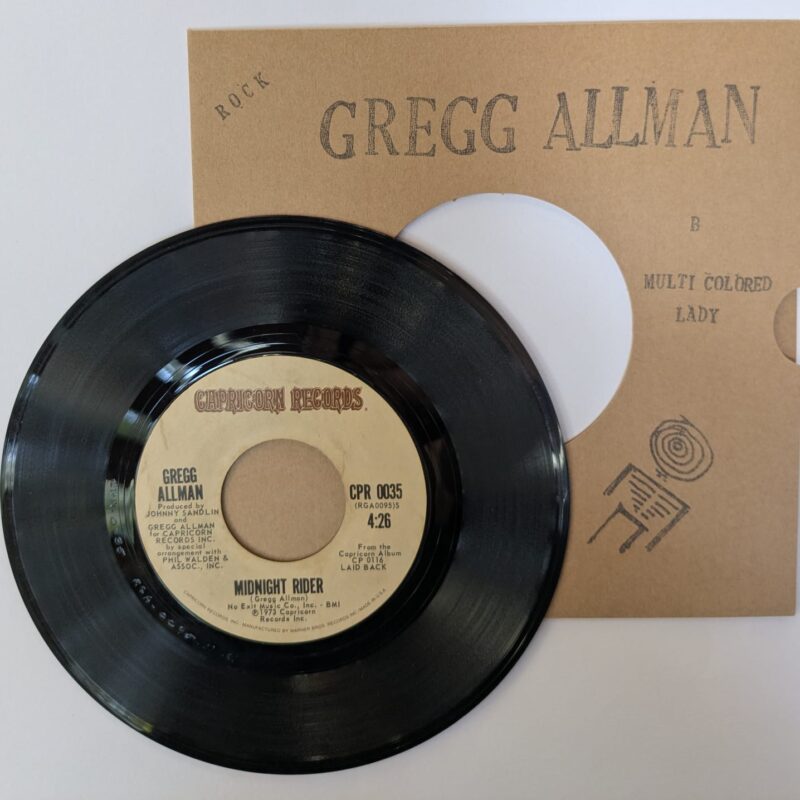 GREGG ALLMAN - MIDNIGHT RIDER / MULTI-COLORED LADY (1973) VINIL 7"