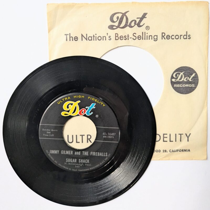 JIMMY GILMER AND THE FIREBALLS - SUGAR SHACK / MY HEART  IS FREE (1963) VINIL 7"