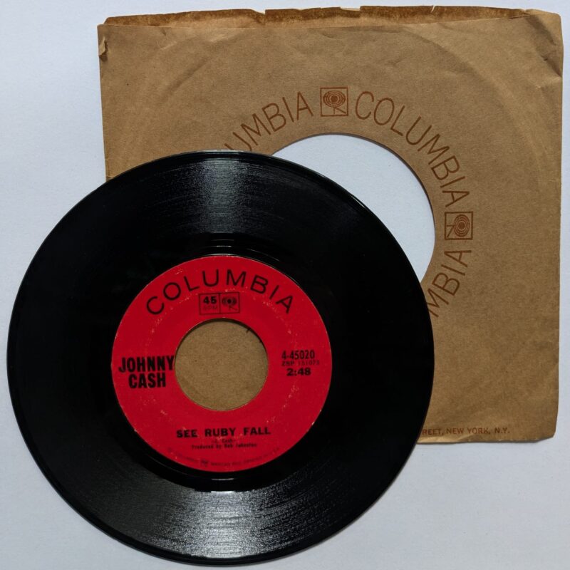JOHNNY CASH - SEE RUBY FALL / BLISTERED (1969) VINIL 7"