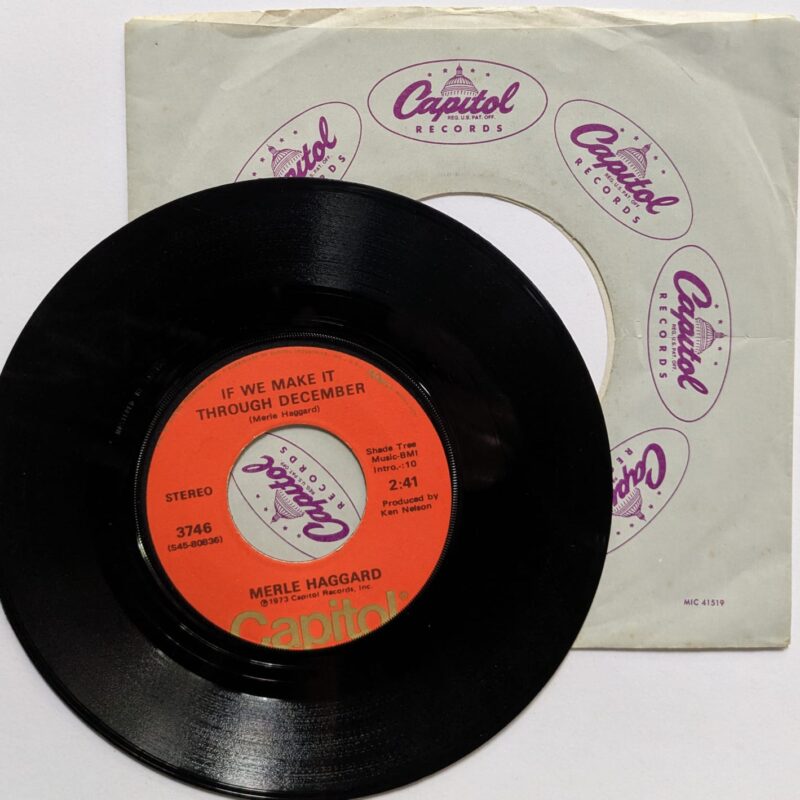 MERLE HAGGARD - IF WE MAKE IT TRHOUGH DECEMBER / BOBBY WANTS A PUPPY DOG FOR CHRISTMAS (1973) VINIL 7"