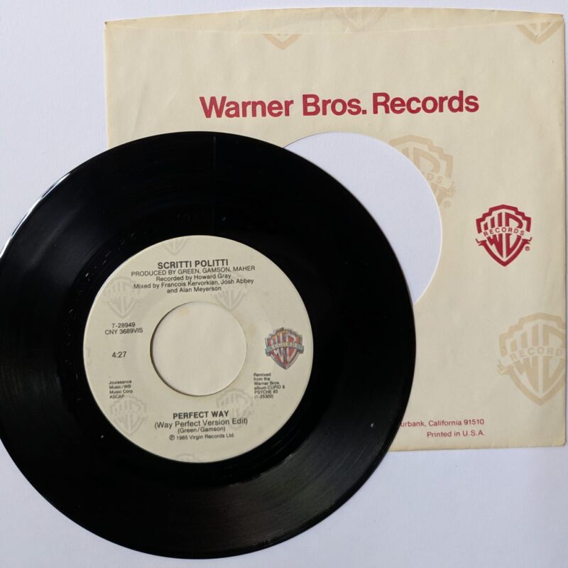 SCRITTI POLITTI - PERFECT WAY / PERFECT WAY (Way Perfect Version Edit) (1985) VINIL 7"
