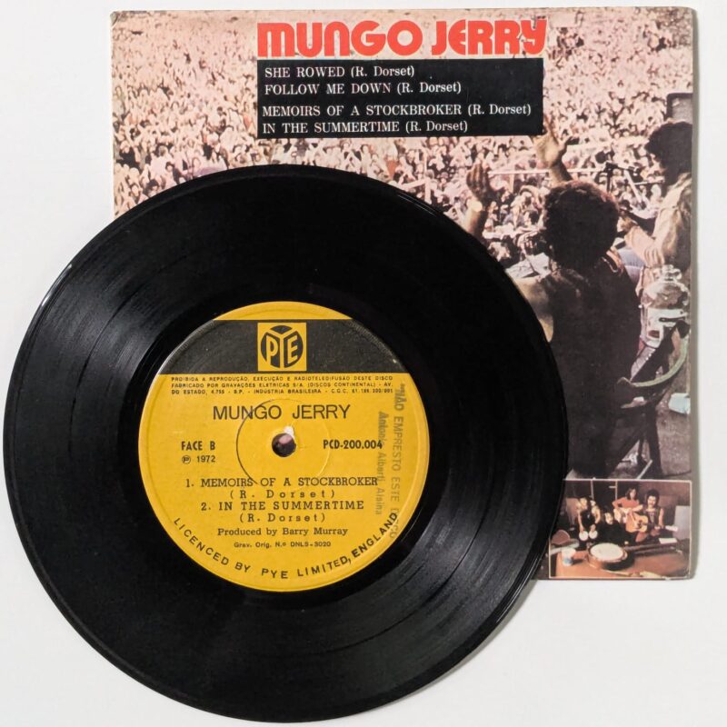 MUNGO JERRY - SHE ROWED - IN THE SUMMERTIME / 1972 / VINIL 7"