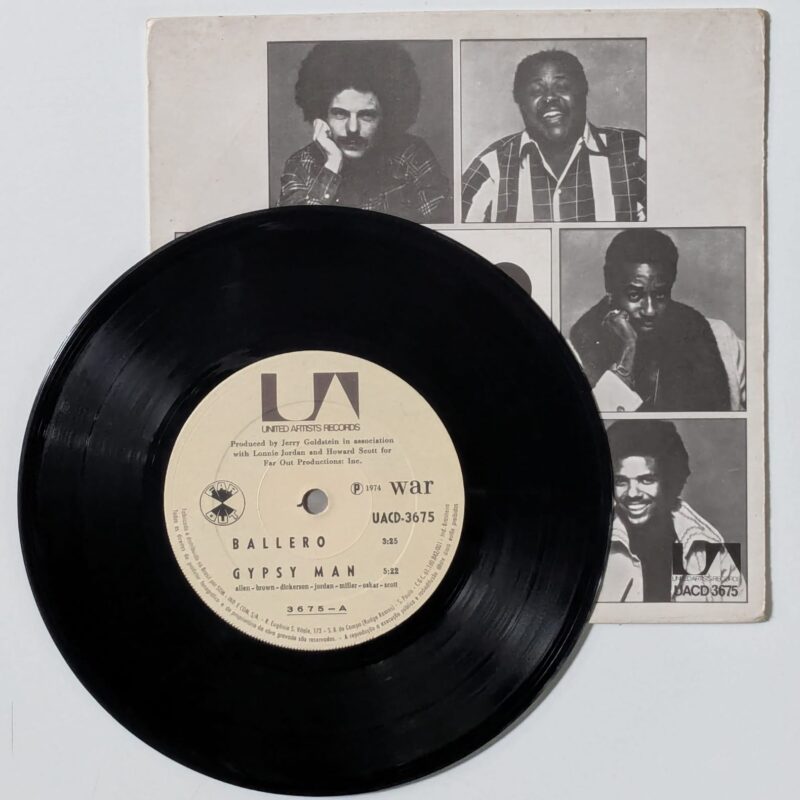 WAR - CISCO KID - GYPSY MAN + 2 FAIXAS / 1974 / VINIL 7"