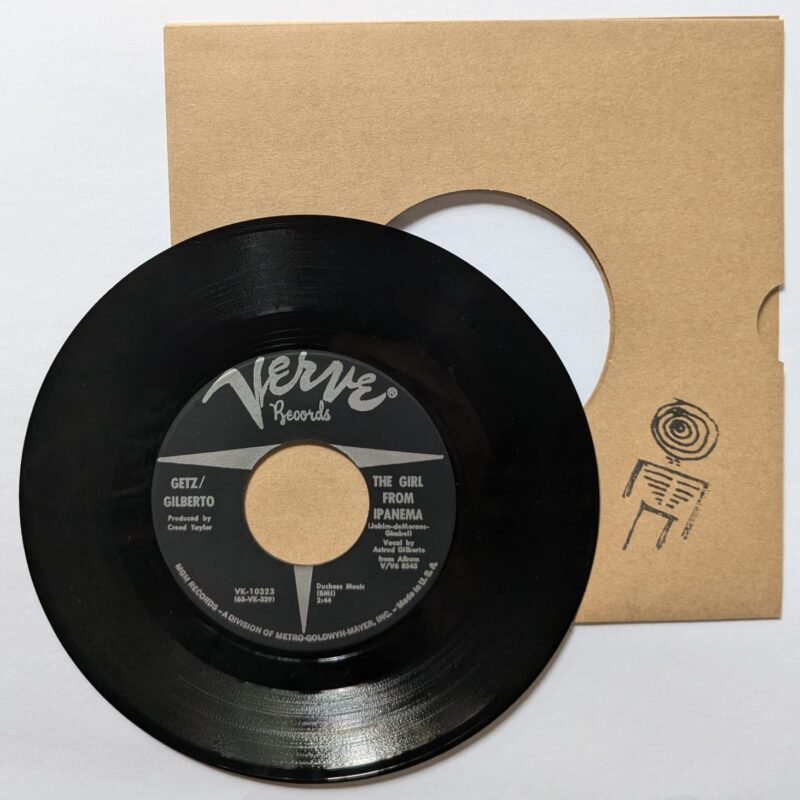 STAN GETZ / GILBERTO  / THE GIRL FROM IPANEMA / BLOWIN' IN THE WIND / 1964 / VINIL 7"