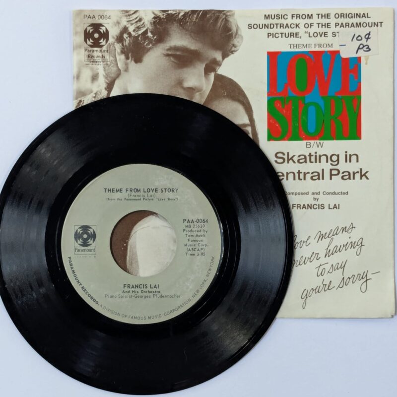 FRANCIS LAI / THEME FROM LOVE STORY / SKATING IN CENTRAL PARK / 1971 / VINIL 7"