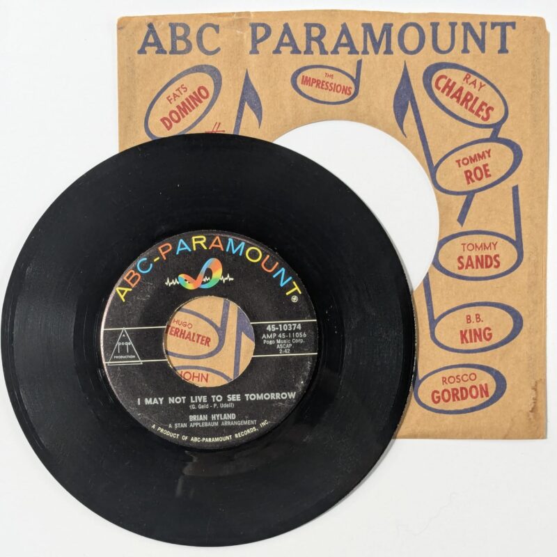 BRIAN HYLAND / IT AIN'T THAT WAY AT ALL / I MAY NOT LIVE TO SEE TOMORROW / 1962 / VINIL 7"