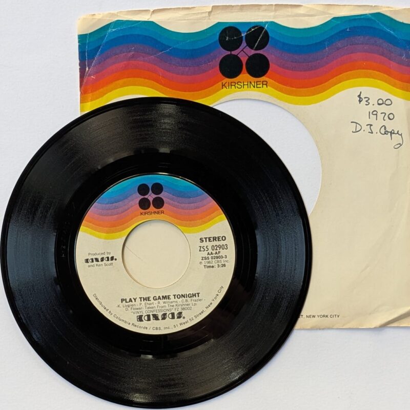 KANSAS / PLAY THE GAME TONIGHT / PLAY ON / 1982 / VINIL 7"