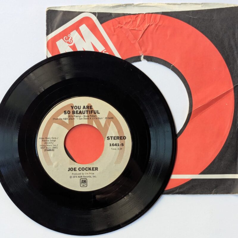 JOE COCKER / YOU ARE SO BEAUTIFUL / IT'S A SIN WHEN YOU LOVE SOMEBODY / 1974 / VINIL 7"