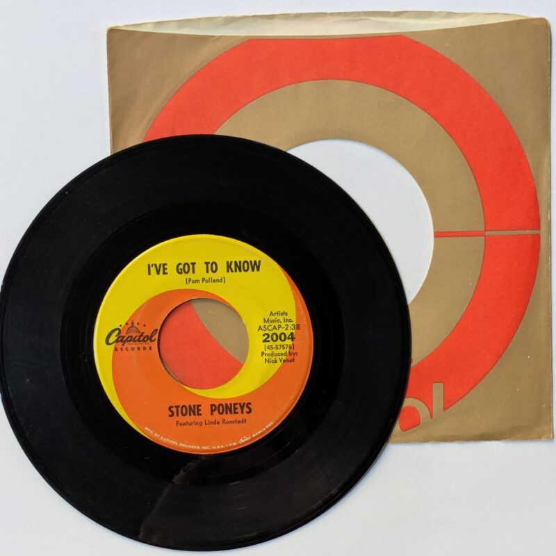 STONE PONEYS FEATURING LINDA RONSTADT / DIFFERENT DRUM / I'VE GOT KNOW / 1967 / VINIL 7"