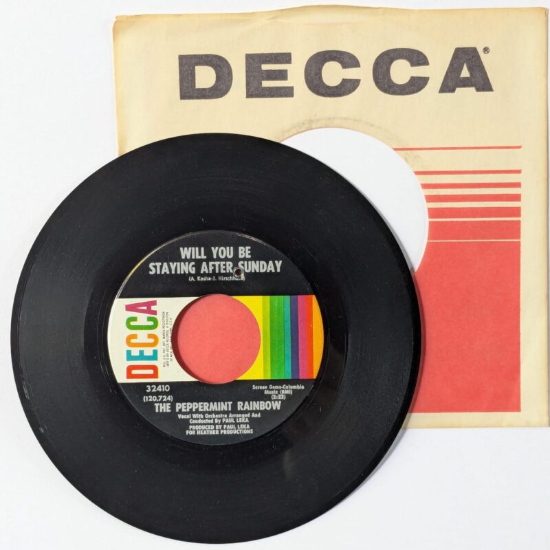 THE PEPPERMINT RAINBOW / AND I WILL BE THERE / WILL YOU BE STAYING AFTER SUNDAY / 1968 / VINIL 7"