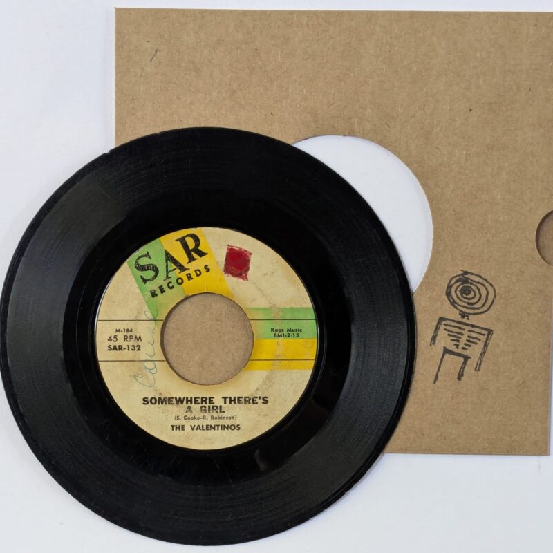 THE VALENTINOS / LOOKIN' FOR A LOVE / SOMEWHERE THERE'S  / 1962 / VINIL 7"